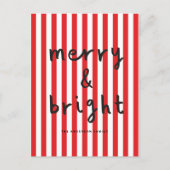 Moderne grafische minimale kerst rood en wit feestdagenkaart (Voorkant)