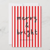 Moderne grafische minimale kerst rood en wit feestdagenkaart (Voorkant)