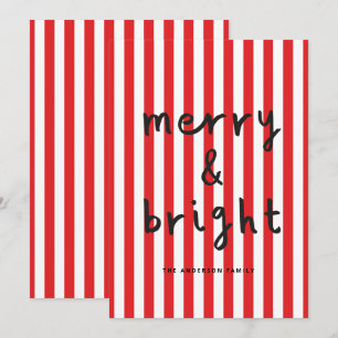 Moderne grafische minimale kerst rood en wit feestdagenkaart