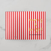 Moderne grafische minimale kerst rood en wit folie feestdagenkaart (Buiten Laag)