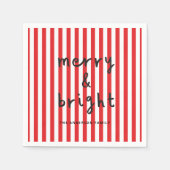 Moderne grafische minimale kerst rood en wit servet (Voorkant)