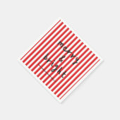 Moderne grafische minimale kerst rood en wit servet (Hoek)