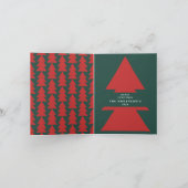 Moderne grafische minimale kerstboomfoto feestdagen kaart (Binnen)