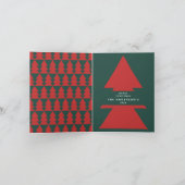 Moderne grafische minimale kerstboomfoto feestdagen kaart (Binnen)