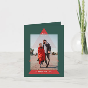 Moderne grafische minimale kerstboomfoto feestdagen kaart