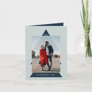 Moderne grafische minimale kerstboomfoto feestdagen kaart