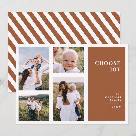 Moderne, grafische minimale kerstfeestdagen, multi aankondiging (Voorkant / Achterkant)