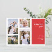 Moderne, grafische minimale kerstfeestdagen, multi aankondiging (Staand voorkant)