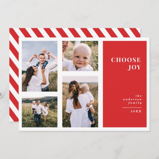 Moderne, grafische minimale kerstfeestdagen, multi aankondiging (Voorkant / Achterkant)