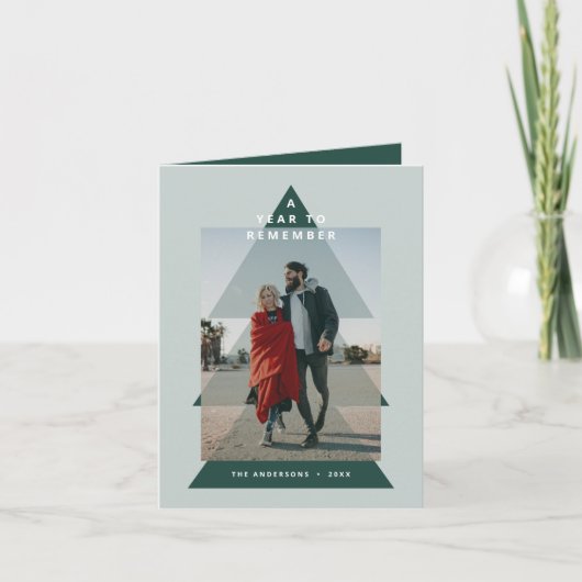 Moderne grafische minimale kerstfoto feestdagen kaart (Voorkant)