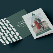 Moderne grafische minimale kerstfoto feestdagen kaart