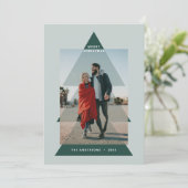 Moderne grafische minimale kerstfoto feestdagenkaart (Staand voorkant)