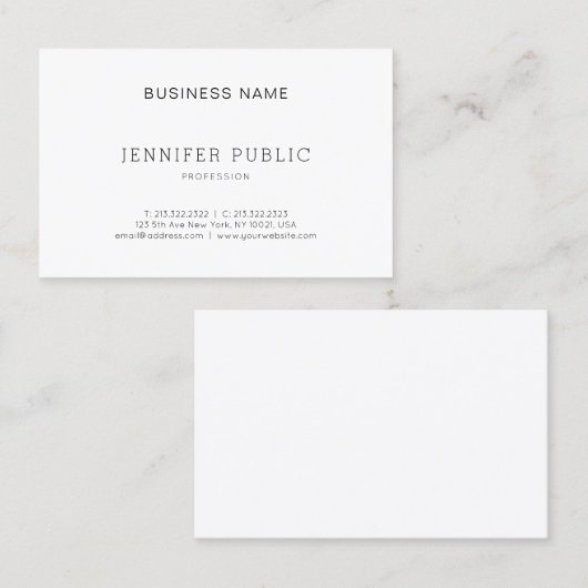 Moderne grafische minimalistische design Professio Visitekaartje (Voorkant / Achterkant)