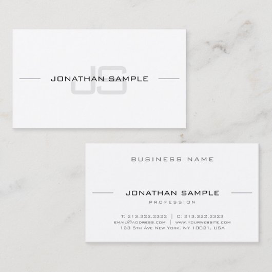 Moderne grafische minimalistische grafische kaart visitekaartje (Voorkant / Achterkant)