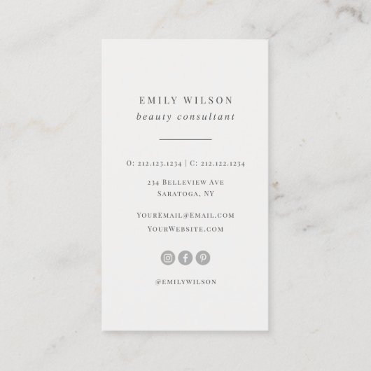 Moderne grafische minimalistische grafische vormge visitekaartje (Achterkant)