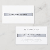 Moderne grafische minimalistische zilveren look Pr Visitekaartje (Voorkant / Achterkant)