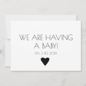 Moderne grafische minimalistische zwangerschapsuit aankondiging (Achterkant)