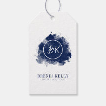 Moderne Grafische monogram marine & witte QR-code