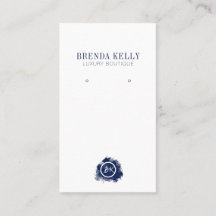 Moderne Grafische monogram marine & Witte QR Code 