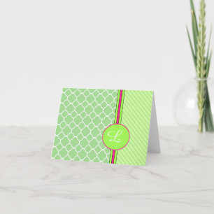 Moderne grafische monogram Notecard Sjabloon