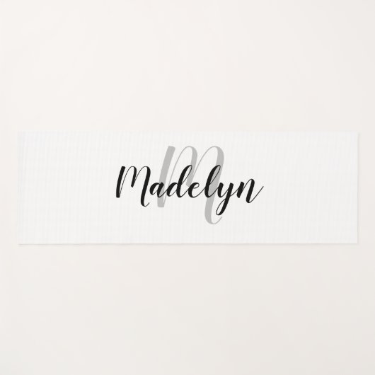 Moderne grafische monogram zwart-wit Yoga Mat Work (Voorkant (horizontaal))