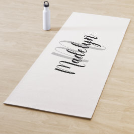 Moderne grafische monogram zwart-wit Yoga Mat Work