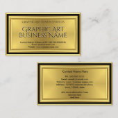 Moderne grafische ontwerper Gold Black Deco Visitekaartje (Voorkant / Achterkant)