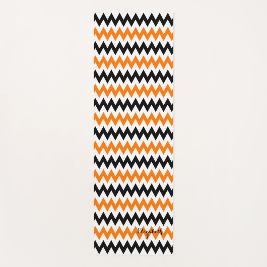Moderne grafische Oranje zwarte ontwerpopdracht Yogamat (Voorkant)