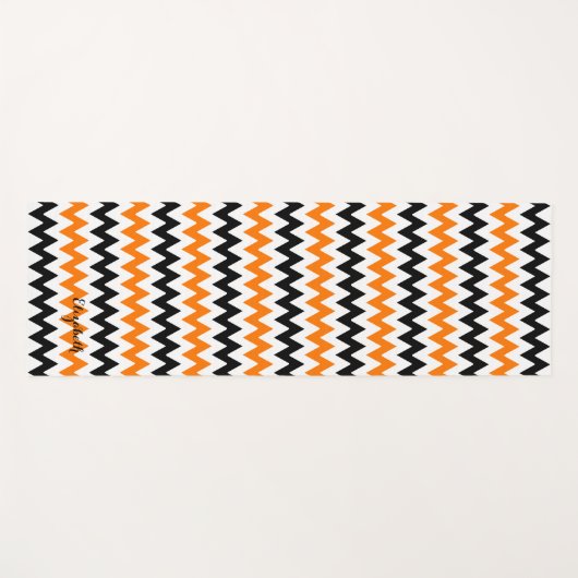 Moderne grafische Oranje zwarte ontwerpopdracht Yogamat (Voorkant (horizontaal))