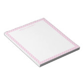 Moderne grafische pasteel Blush roze gingham speld Notitieblok (Schuin)
