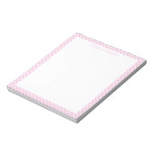 Moderne grafische pasteel Blush roze gingham speld Notitieblok (Linkerzijde)