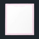 Moderne grafische pasteel Blush roze gingham speld Notitieblok<br><div class="desc">Moderne Blush Pink Gingham Pset Check Blocnote</div>