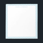 Moderne grafische pasteel licht blauw gingham spel notitieblok<br><div class="desc">Moderne Pastel Light Blue Gingham Pset Check-notebook</div>