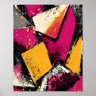 Moderne Grafische Pop: Abstracte Fragmentatie Poster