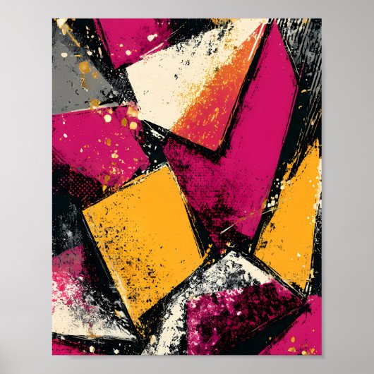 Moderne Grafische Pop: Abstracte Fragmentatie Poster (Voorkant)