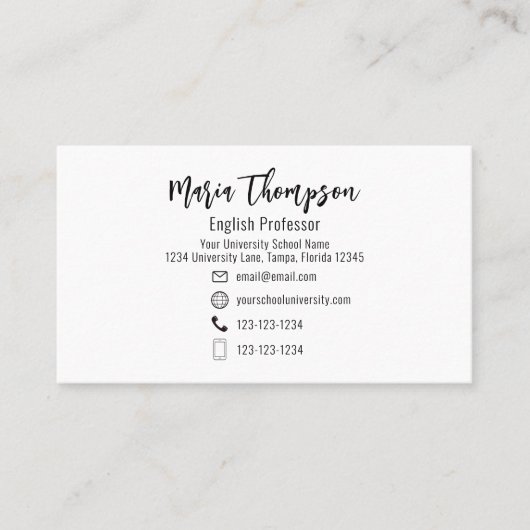 Moderne grafische Professional minimalistisch foto Visitekaartje (Voorkant)