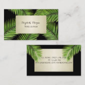 Moderne grafische professional, zwart, palmbladere visitekaartje (Voorkant / Achterkant)