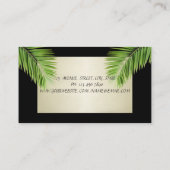 Moderne grafische professional, zwart, palmbladere visitekaartje (Achterkant)
