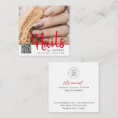 Moderne grafische QR-codetekens foto-visitekaartje Vierkante Visitekaartje (Voorkant / Achterkant)