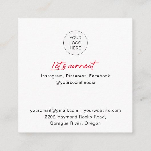 Moderne grafische QR-codetekens foto-visitekaartje Vierkante Visitekaartje (Achterkant)