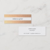 Moderne grafische Roos Gold Striped Pattern Beauty Mini Visitekaartje (Voorkant / Achterkant)