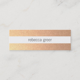 Moderne grafische Roos Gold Striped Pattern Beauty Mini Visitekaartje