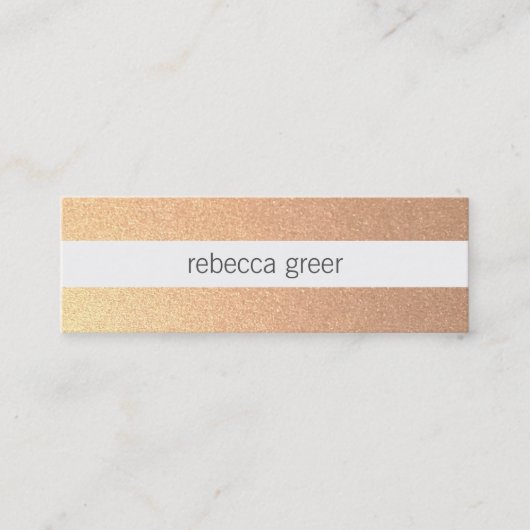 Moderne grafische Roos Gold Striped Pattern Beauty Mini Visitekaartje (Voorkant)