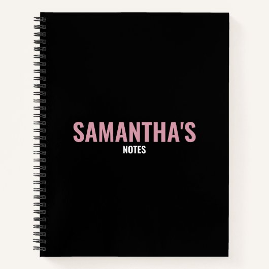 Moderne grafische roze en zwart notitieboek (Voorkant)