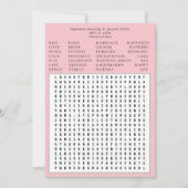 Moderne grafische roze weddenschap Word zoekdatum  Kaart (Voorkant)