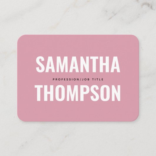 Moderne grafische roze & witte professional visitekaartje (Voorkant)