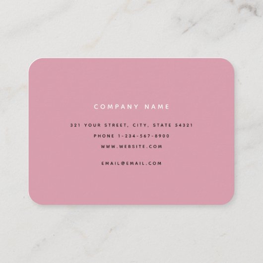 Moderne grafische roze & witte professional visitekaartje (Achterkant)