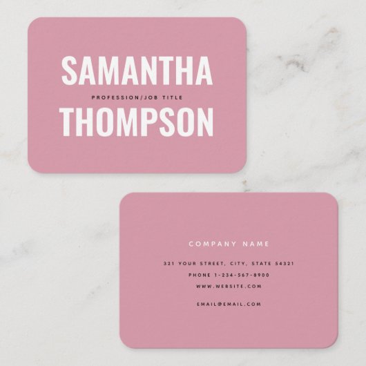 Moderne grafische roze & witte professional visitekaartje (Voorkant / Achterkant)