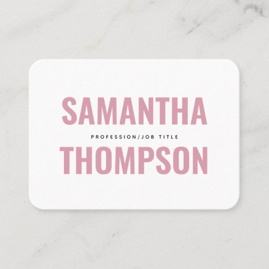 Moderne grafische roze & witte professional visitekaartje (Voorkant)