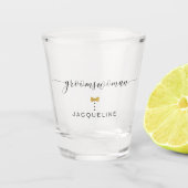 Moderne grafische schrijver Gold Heart naam Shot Glas (Voorkant)